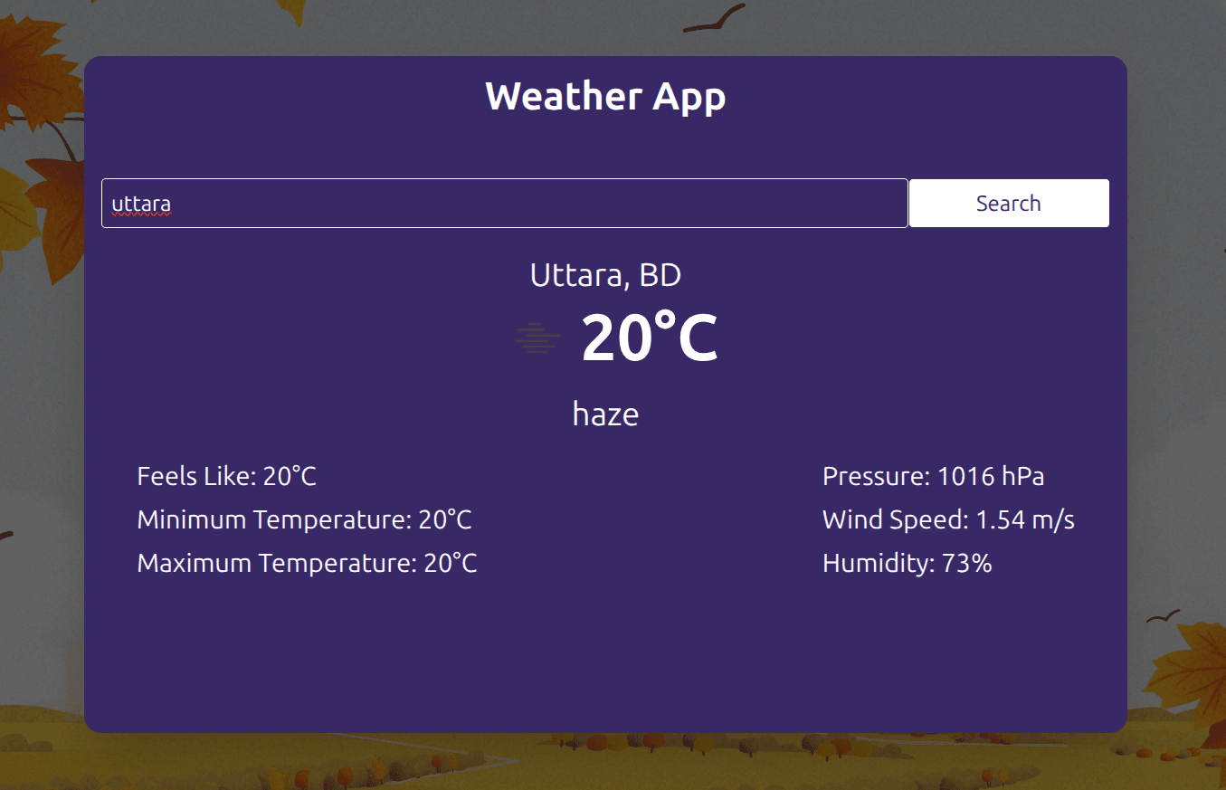 Weather App screenshot